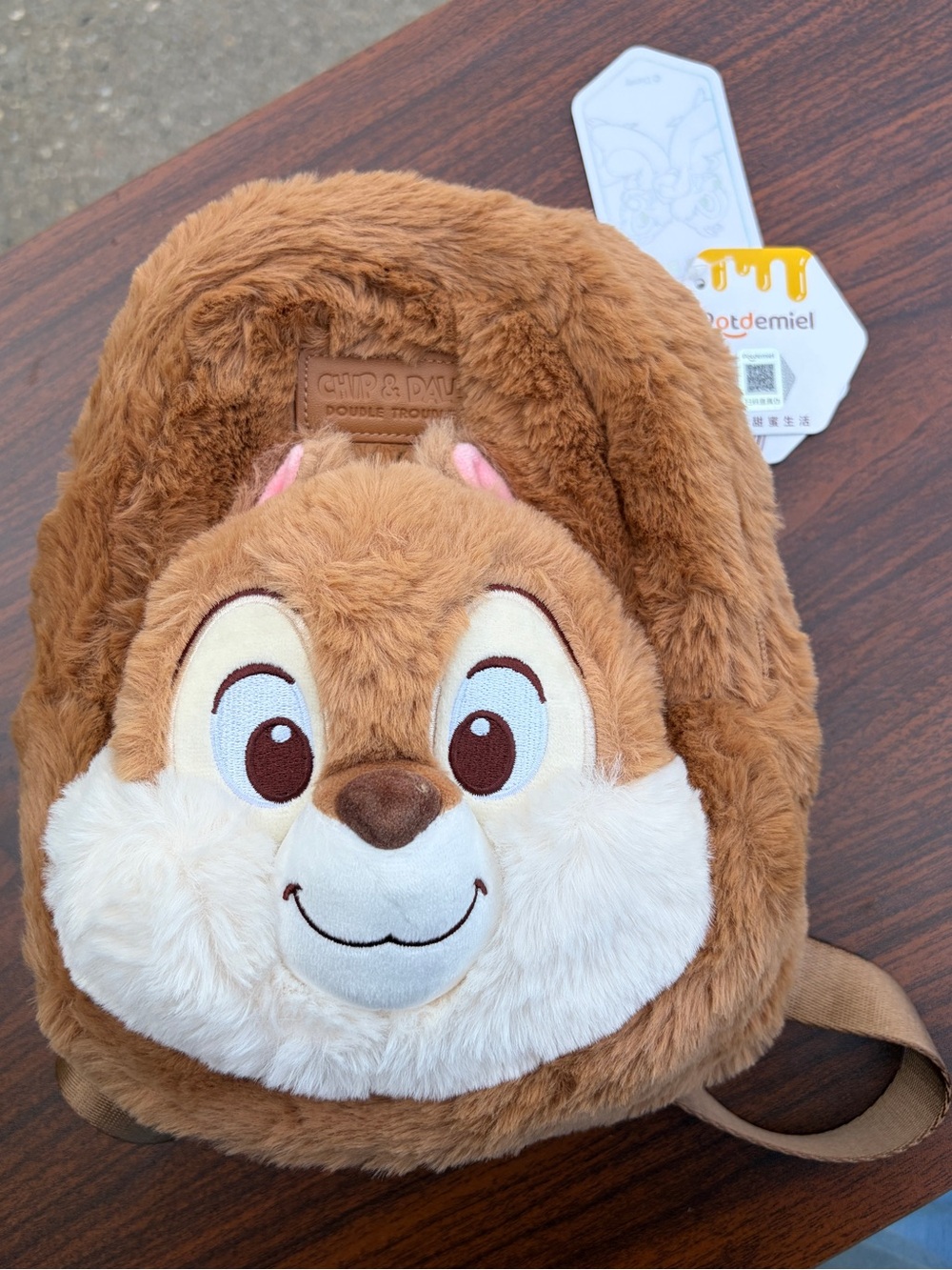 Disney Chip & Dale Plush Mini Backpack Potdemiel Brown NWT
